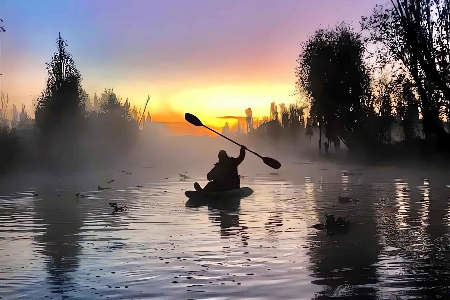 Mexico city: Kayak ride on lake Xochimilco