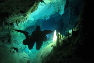 Playa del Carmen: Excursión de Buceo en el Cenote Dos Ojso con 2 Tanques