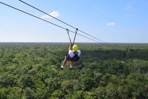 Playa del Carmen: Excursión en quad, cenote y tirolesa con comida