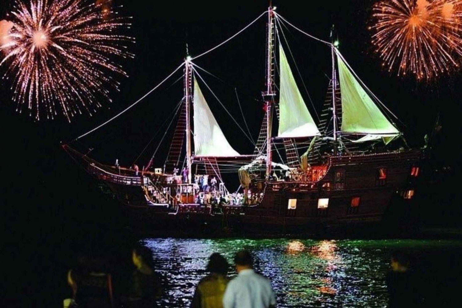 Puerto Vallarta: Fuegos artificiales y cena en la bahía