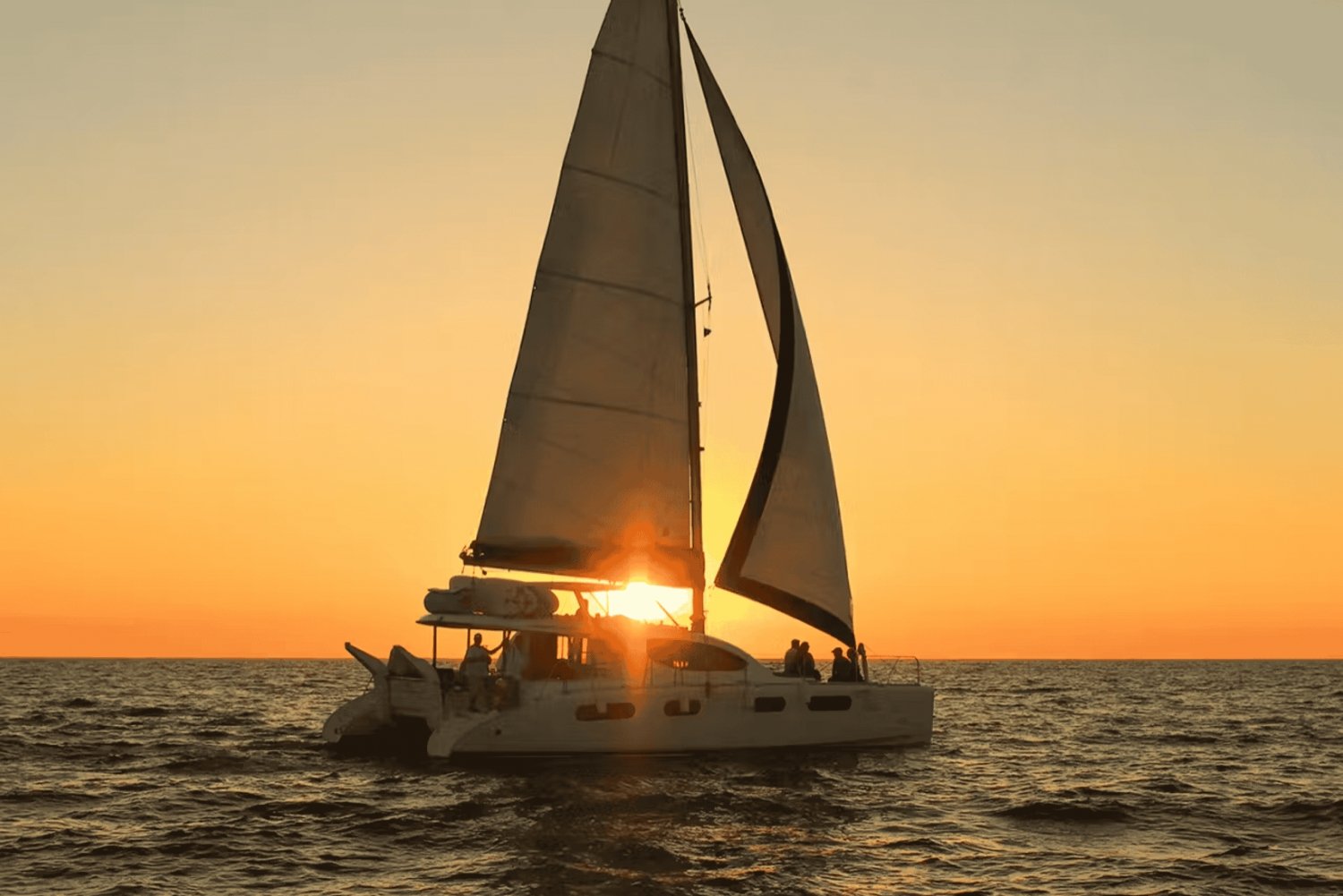 Sailing at sunset in Cancun