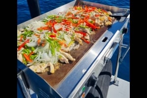 Snorkeling on a catamaran sailboat