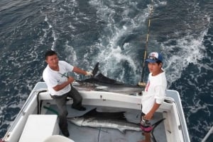 Sport fishing on board a luxury yacht in puerto vallarta