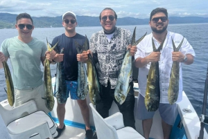 Sport fishing on board a luxury yacht in puerto vallarta