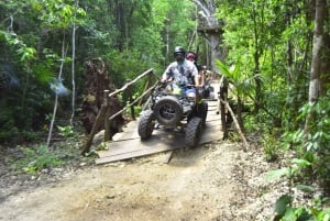 Tulum: Aventura en quad, tirolina y cenotes con servicio de recogida del hotel