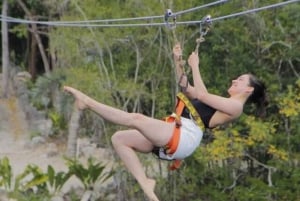 Tulum: Jungle Cenote Zip-Line, Canoe, and Mayan Village Tour