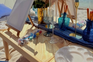 Experiencia de lujo al aire libre con pintura y copas, cerca de Miami.