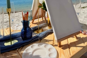 Experiencia de lujo al aire libre con pintura y copas, cerca de Miami.