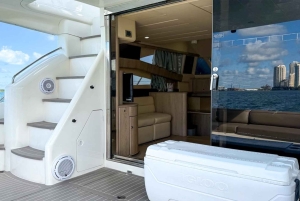 Luxury Private Boat 60 ft + 2 Jet Skis to Miami Islands