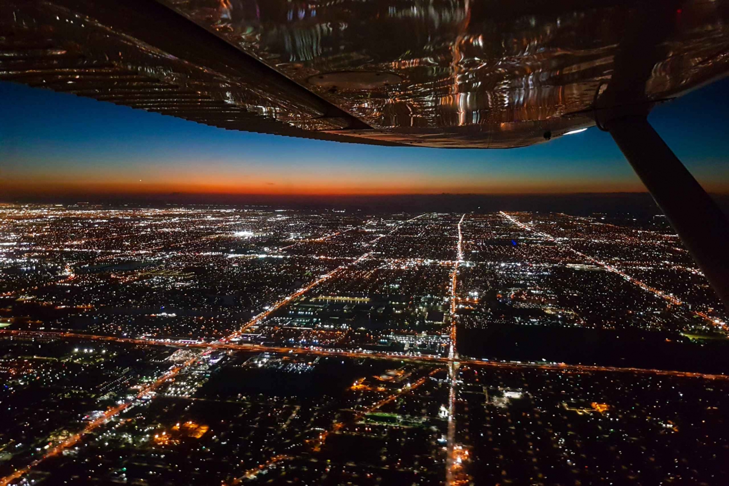 Miami Beach: Private Night Light Air Tour with Champagne
