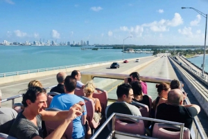 Miami: Dobbeltdækker-bustur med valgfrit bådcruise