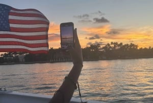 Miami Evening Sunset Cruise Millionaire Homes+Skyline Lights