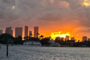 Miami Evening Sunset Cruise Millionaire Homes+Skyline Lights