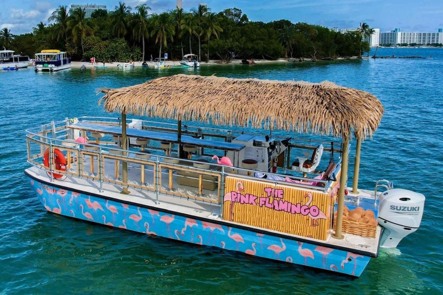 Miami: Privé ochtendcruise met de Roze Flamingo Tiki