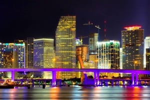 Miami : Visite touristique en bus nocturne avec guide en chair et en os