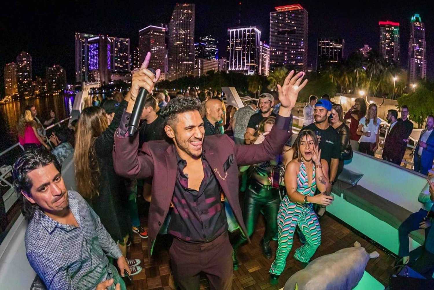 Miami Yacht Party with Open Bar & Party Bus Experience
