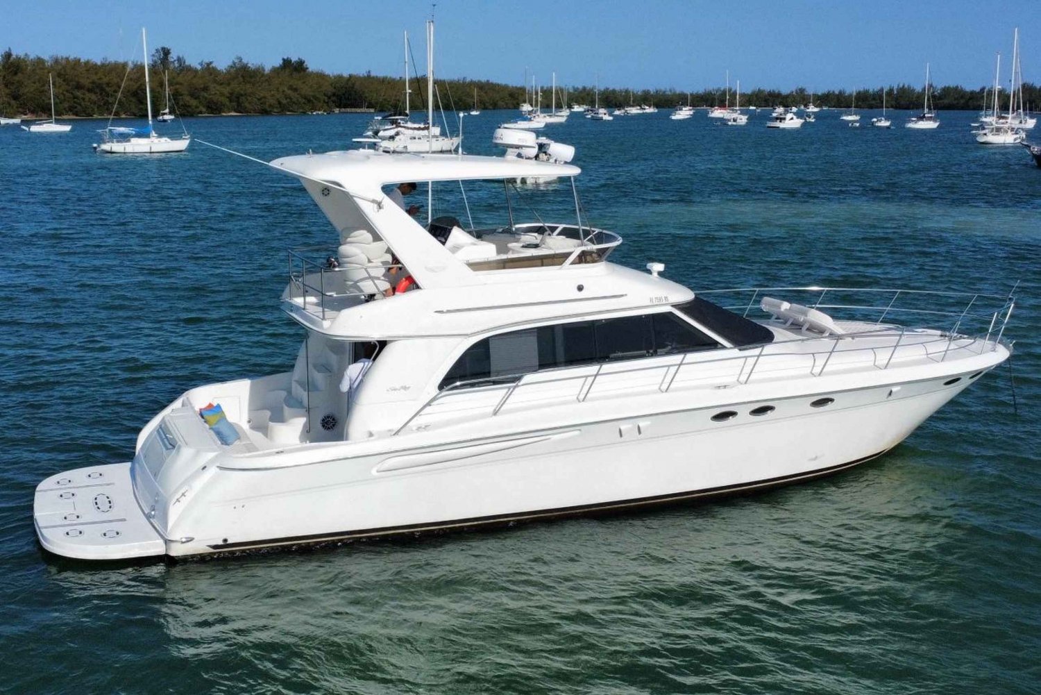 Privat yachtkryssning, Biscayne Bay, Miami Beach. 52 fot