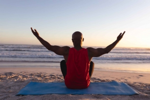 Sunrise Yoga på stranden i Miami Beach