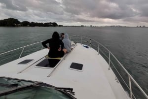 Yachtkryssning Biscayne Bay, Miami Beach och Sand bar. 40 fot