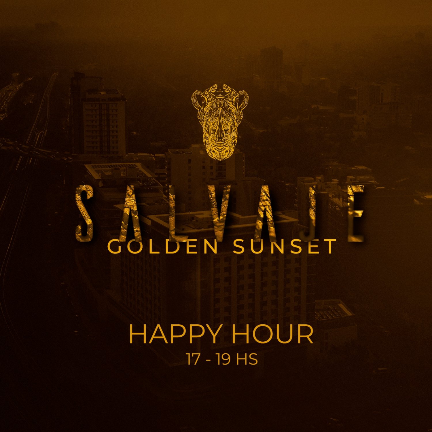 Golden Sunset with Happy Hour in Salvaje, Miami