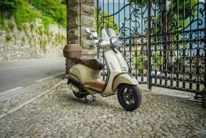 Lago Como: Aluguer de Vespa por um dia inteiro e espreguiçadeiras no Beach Club