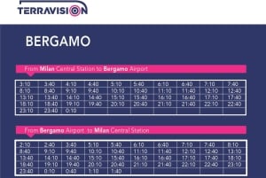Milan Bergamo Airport (BGY): Transfer to/from Milan Center