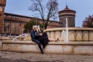 Milano: Professionell fotografering utanför slottet Sforza