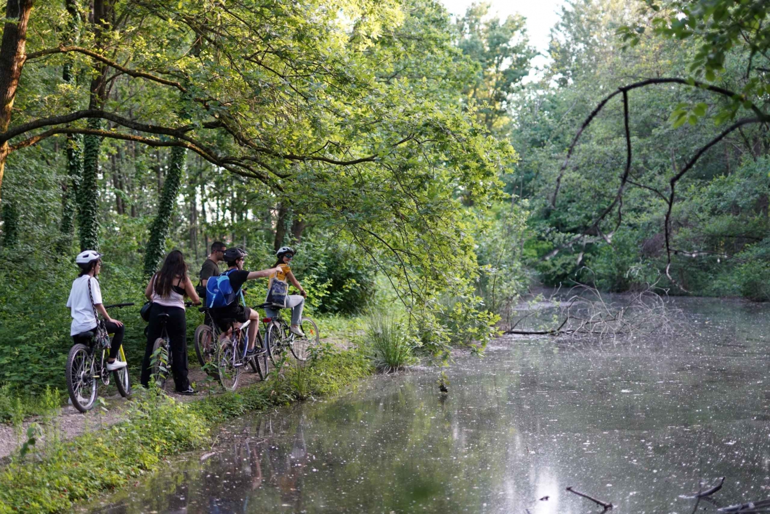 Milano: bike tour with picnic on the lake