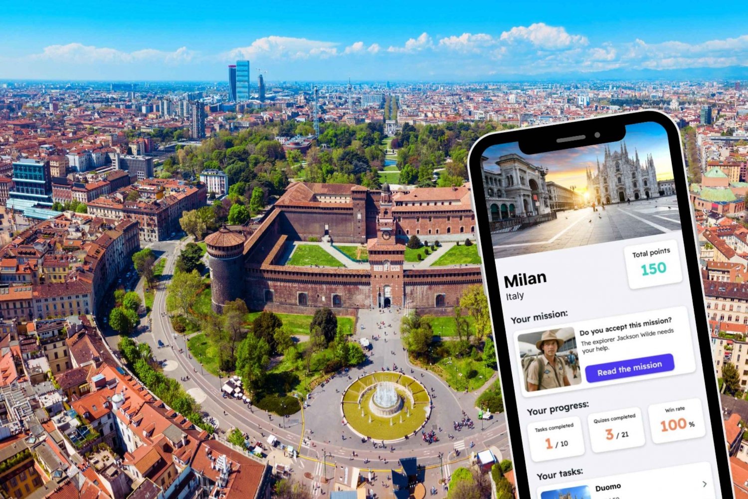 Milan: City Exploration Game and Tour on your Phone