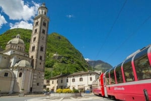 From Milan: Bernina Express Train and St. Moritz Tour by Bus