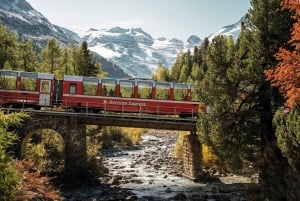 From Milan: Bernina Express Train and St. Moritz Tour by Bus