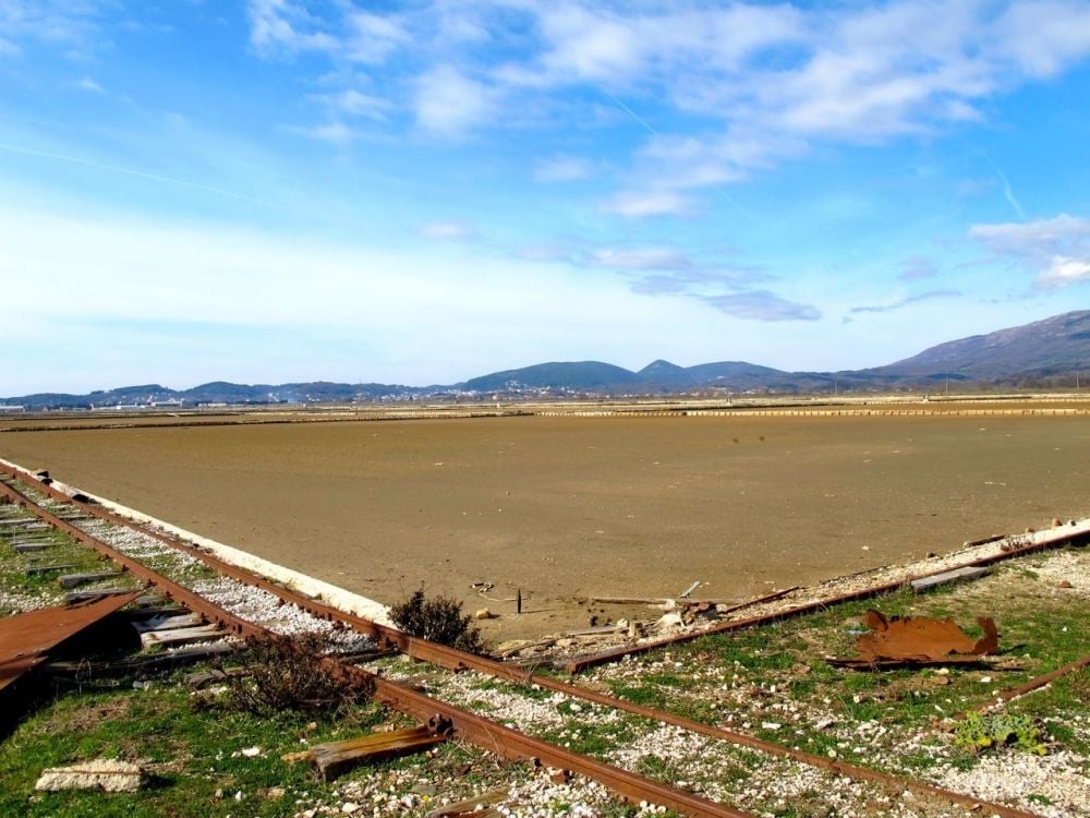 Ulcinj Salina Basins and Railway For Salt Transportation 