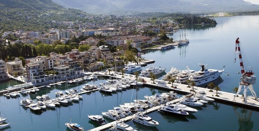 Aerial view of Jetty One Porto Montenegro