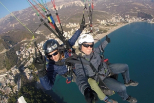 Bečići: Tandem Paragliding Experience with Pickup