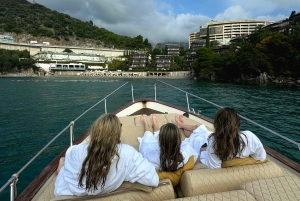 Budva: Full-Day Boat Tour to Petrovac with Swimming Stops