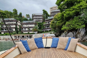 Budva: Full-Day Boat Tour to Petrovac with Swimming Stops