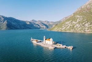 Kotor Bay: island of our Lady of the rocks and town of Kotor