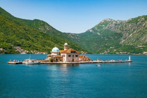 Kotor Bay: island of our Lady of the rocks and town of Kotor