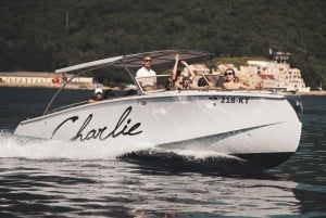 Kotor: Blue Cave with Kotor Bay Island and Submarine Tunnels