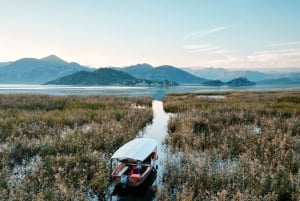 Skadar Lake: Guided Sunset Boat Tour with Wooden Boat & Wine