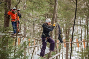 From Montreal: Zip-Lining and Snowshoeing Mountain Day Trip