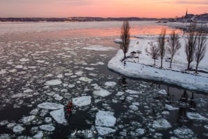 Quebec City: Ice Canoeing with Hot Chocolate & Sauna