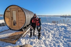 Quebec City: Ice Canoeing with Hot Chocolate & Sauna