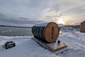 Quebec City: Ice Canoeing with Hot Chocolate & Sauna