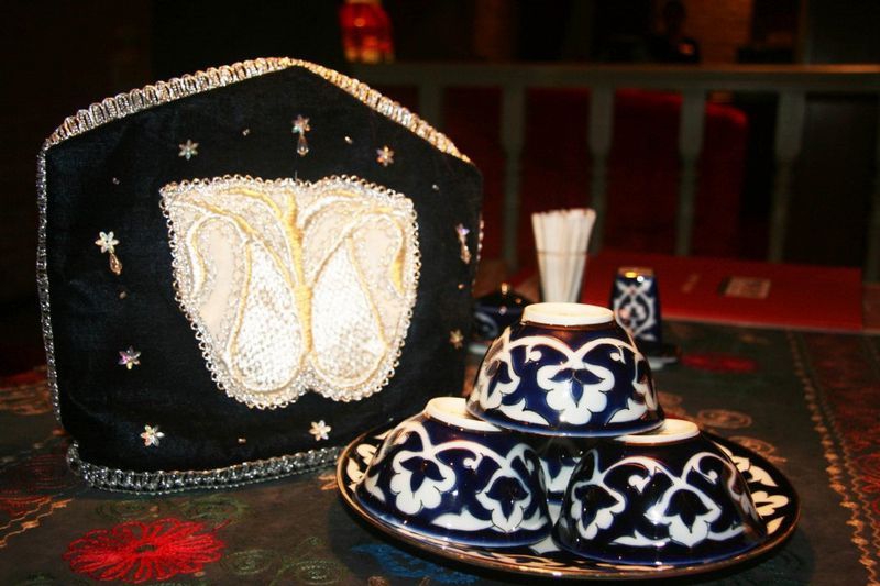 Traditional Uzbek design at Uruk CafÃ© (Credit: Alex Plim)