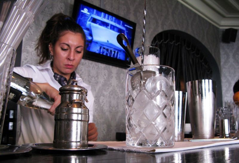 Preparing a cocktail at Martinez Bar (Credit: Alex Plim)