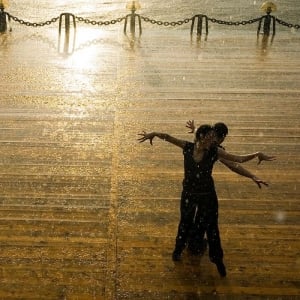 Dancing in the rain near Gorky Park 