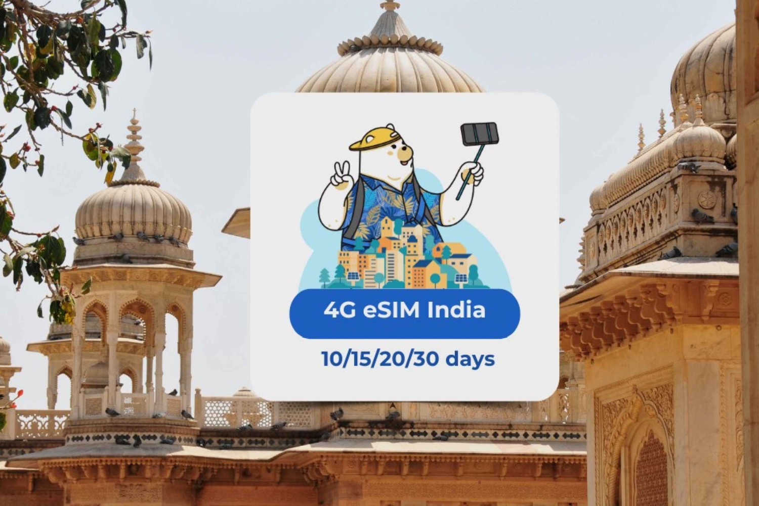 Indien: eSIM mobildataplan - 10/15/20/30 dagar