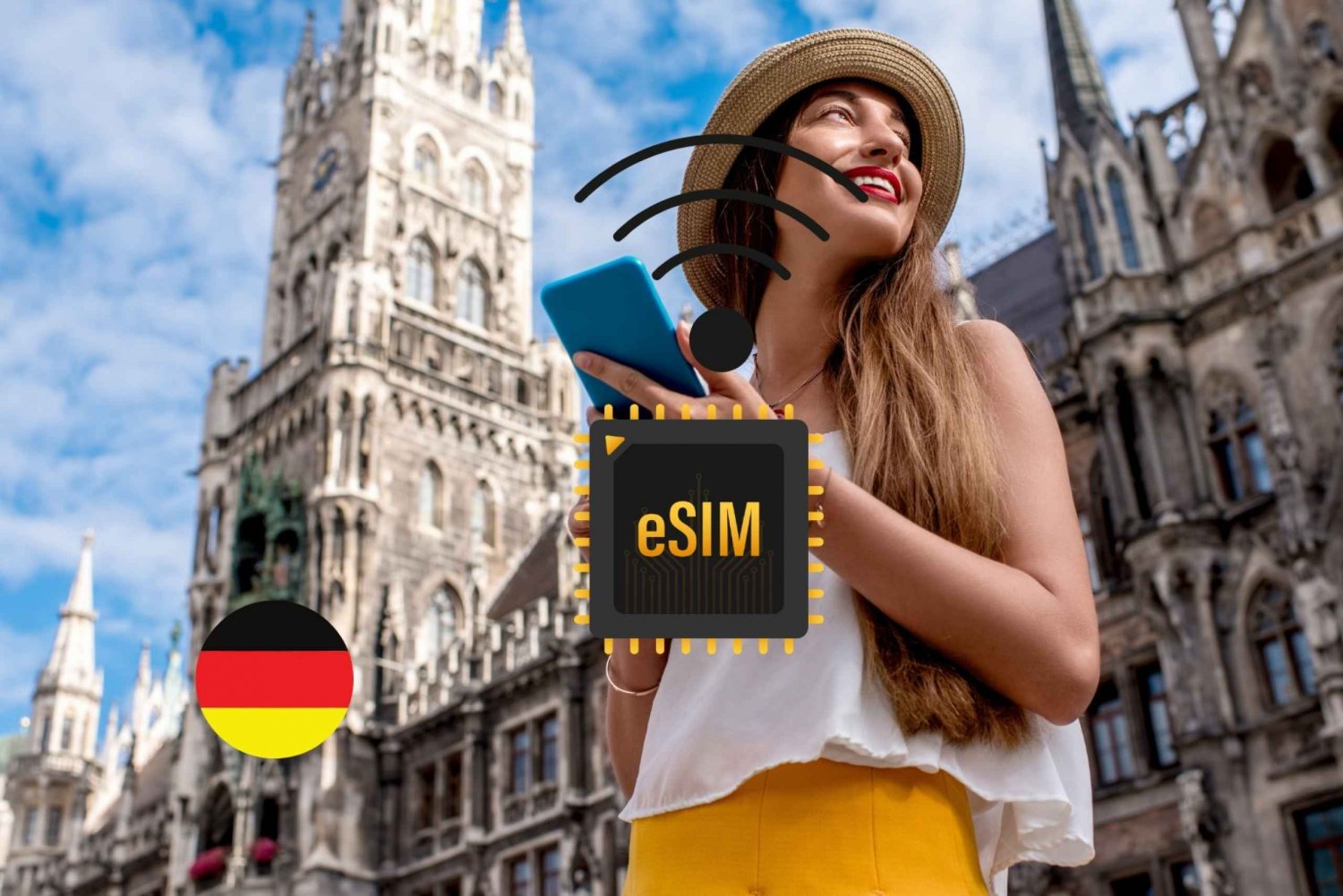 München : eSIM Internet Dataplan Tyskland hög hastighet 4G/5G