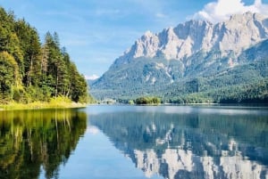 Fra München: Neuschwanstein & Zugspitze, Eibsee + Østrig .
